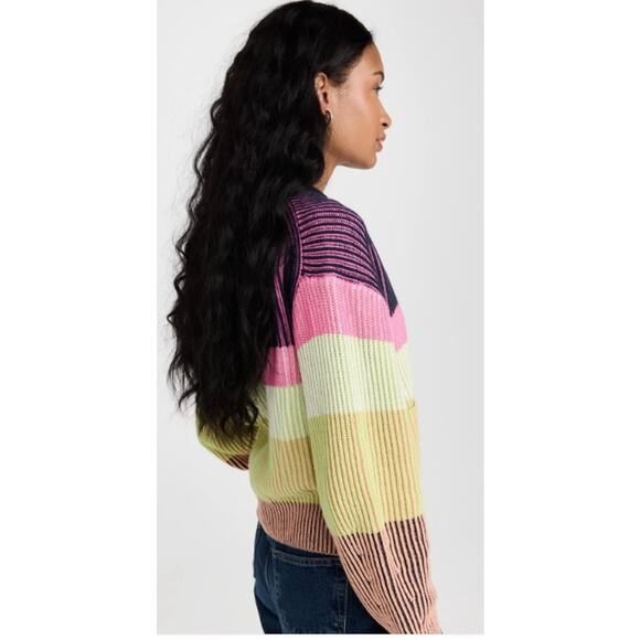 Jonathan Simkhai Safford Cotton Cashmere Cardigan Sweater Medium Colorblock $445 - Picture 11 of 11